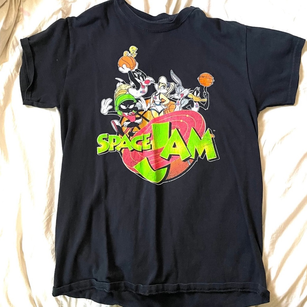 Space Jam, black, medium, used, slight fading